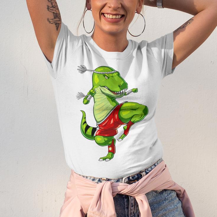 T-Rex Dinosaur Muay Thai Boxing Karate Martial Arts Kung Fu Unisex Jersey T-Shirt