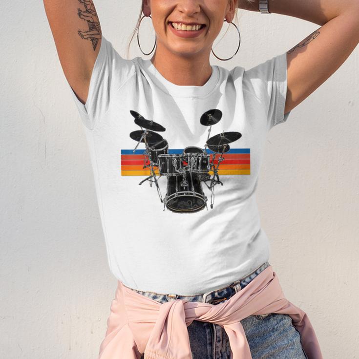 Vintage Drum Kit Drummer Rock Band Drums Unisex Jersey T-Shirt Vintage Drum Kit Drummer Rock Band Drums Unisex Jersey T-Shirt