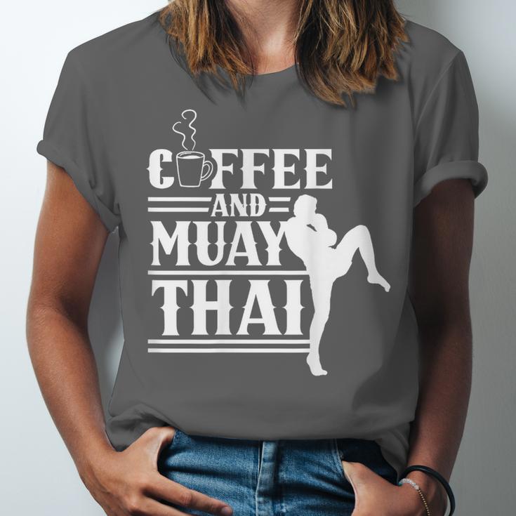 Coffee And Muay Thai Martial Arts Boxing Hobby Fighter Unisex Jersey T-Shirt