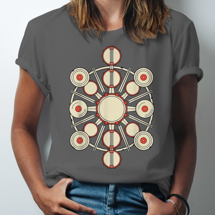 Drummer Drum Kit Mandala Percussionist Music Lover Unisex Jersey T-Shirt Drummer Drum Kit Mandala Percussionist Music Lover Unisex Jersey T-Shirt