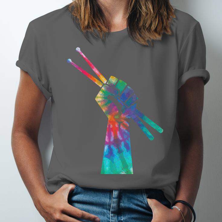 Drummer Drum Kit Tie Dye Hippie Drummer Unisex Jersey T-Shirt Drummer Drum Kit Tie Dye Hippie Drummer Unisex Jersey T-Shirt