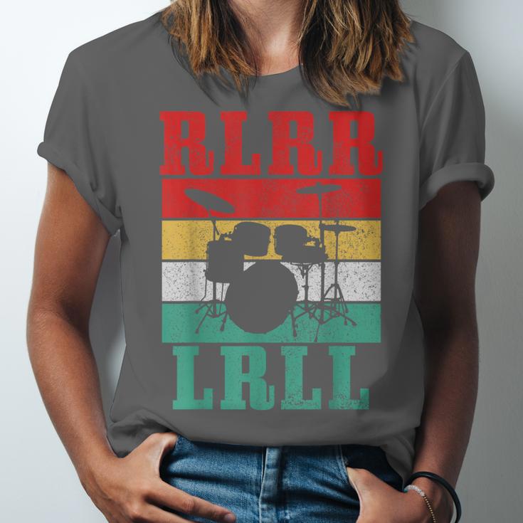 Drummer RLRR LRLL Vintage Drum Kit Unisex Jersey T-Shirt Drummer RLRR LRLL Vintage Drum Kit Unisex Jersey T-Shirt