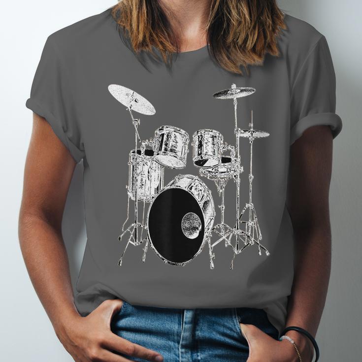 Drums Drum Kit Music Unisex Jersey T-Shirt Drums Drum Kit Music Unisex Jersey T-Shirt
