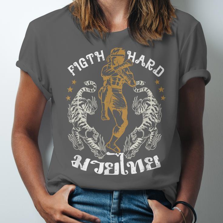 Fight Hard Traditional Fighter Muay Thai Unisex Jersey T-Shirt
