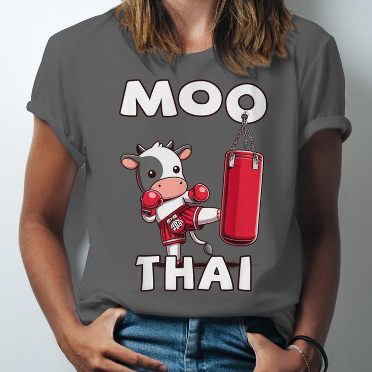 Moo Thai Muay Thai Thai Boxing For Kids Muay Thai Cow Unisex Jersey T-Shirt