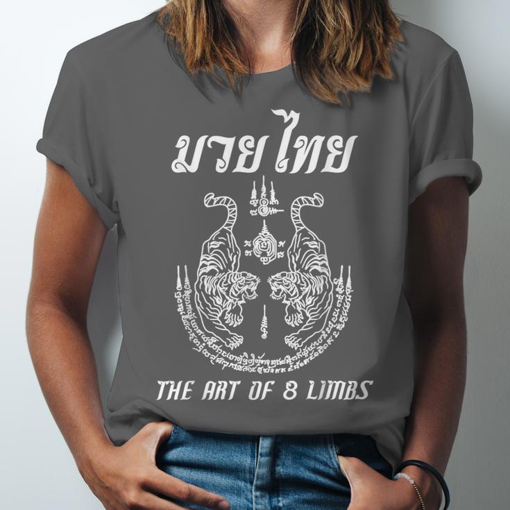Muay Thai The Art Of 8 Limbs Martial Art Sak Yant Twin Tiger Unisex Jersey T-Shirt