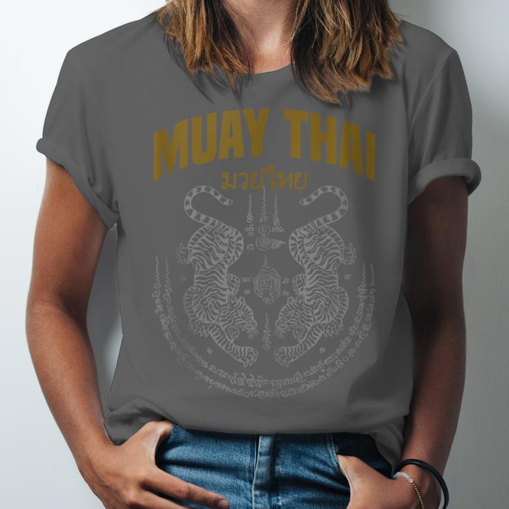 Muay Thai Art Twin Tigers Muay Thai Fighter MMA Martial Arts Unisex Jersey T-Shirt Muay Thai Art Twin Tigers Muay Thai Fighter MMA Martial Arts Unisex Jersey T-Shirt