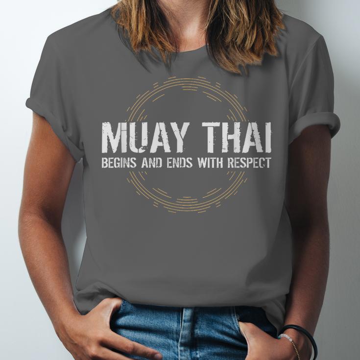 Muay Thai Begins And Ends With Respect Martial Arts Unisex Jersey T-Shirt