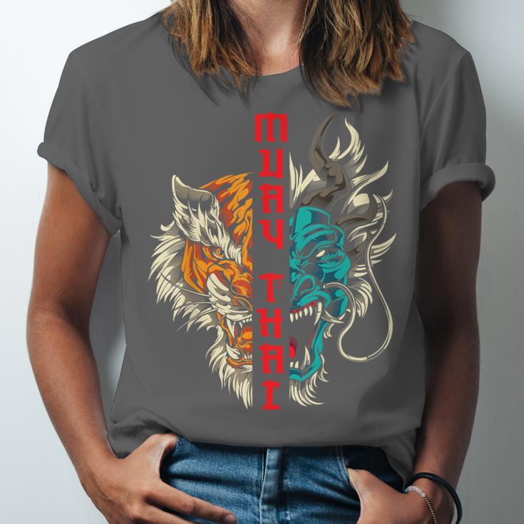 Muay Thai Thai Boxing Dragon Tiger Unisex Jersey T-Shirt Muay Thai Thai Boxing Dragon Tiger Unisex Jersey T-Shirt