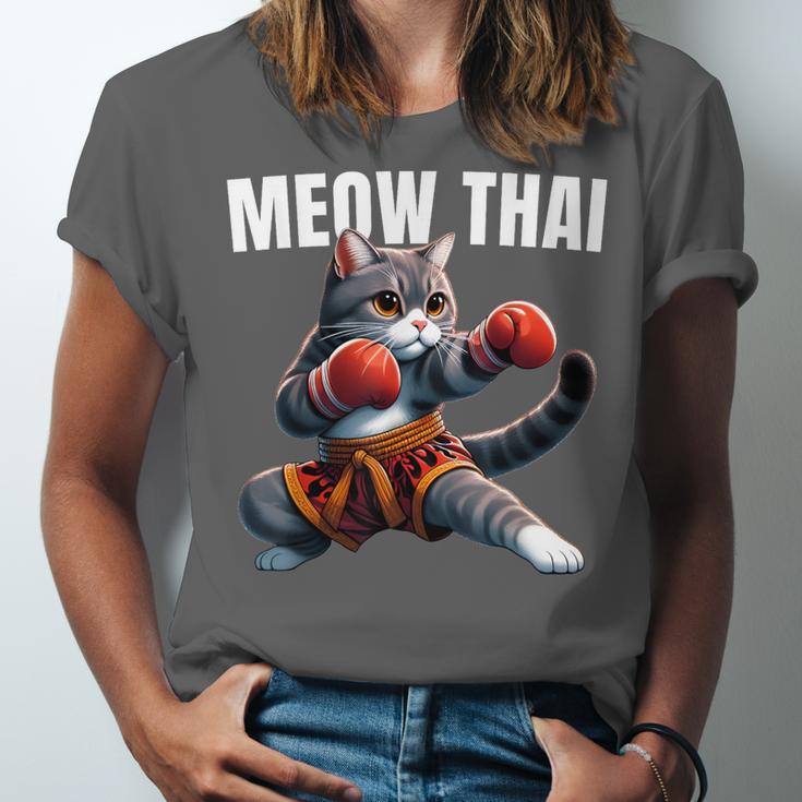 Muay Thai Cat Meow Thai Boxing Martial Art Kids Unisex Jersey T-Shirt