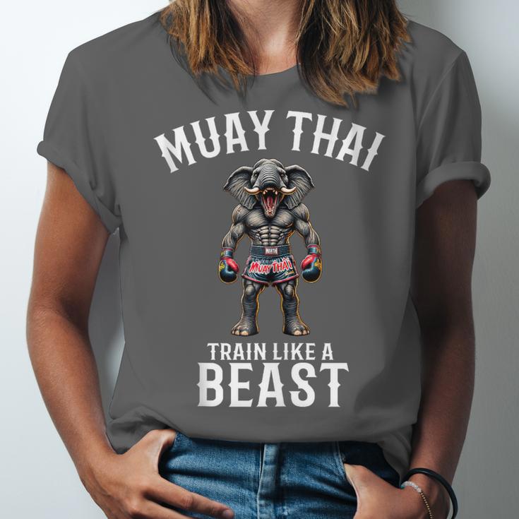 Muay Thai Elephant Kickboxing And Elephant Thai Unisex Jersey T-Shirt