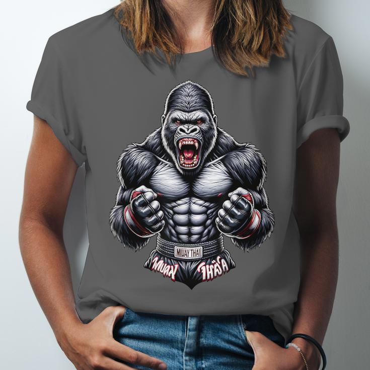 Muay Thai Gorilla Thai Boxing And Fighting Unisex Jersey T-Shirt