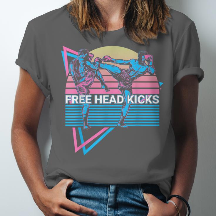 Muay Thai Kickboxing Retro Free Head Kicks Unisex Jersey T-Shirt