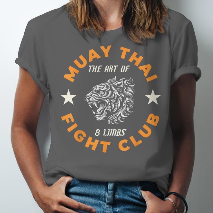 Muay Thai MMA Fight Tattoo Tiger Art Of 8 Limbs Kickboxing Unisex Jersey T-Shirt