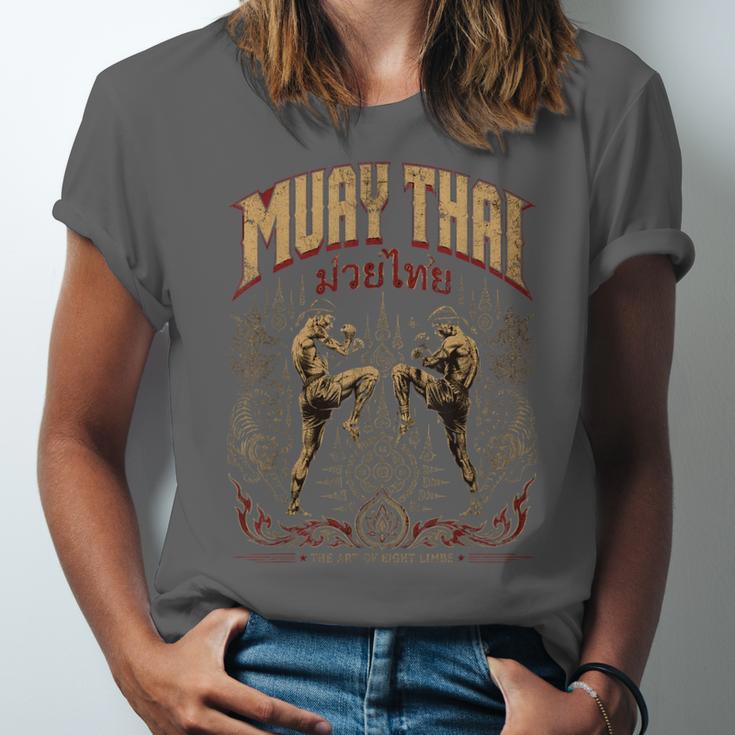 Muay Thai Nak Muay Vintage Thai Boxing Warrior Art Unisex Jersey T-Shirt