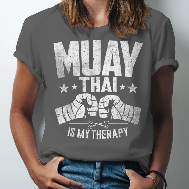 Muay Thai Is My Therapy Muay Thai Lovers Muay Thai Unisex Jersey T-Shirt Muay Thai Is My Therapy Muay Thai Lovers Muay Thai Unisex Jersey T-Shirt