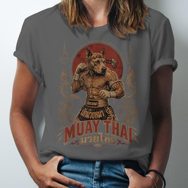 Muay Thai Roots Vintage Thai Boxing Fighter Thailand Dog Unisex Jersey T-Shirt Muay Thai Roots Vintage Thai Boxing Fighter Thailand Dog Unisex Jersey T-Shirt