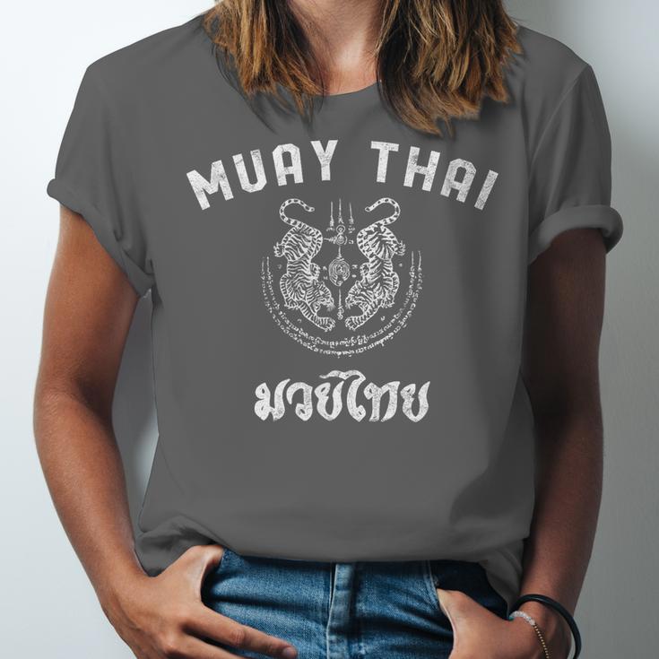 Muay Thai Twin Tiger Kickboxing MMA T-Shirt Unisex Jersey T-Shirt