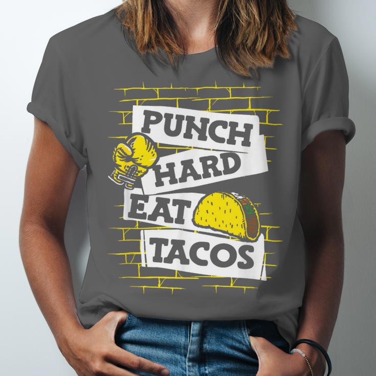 Punch Hard Eat Tacos Professional Boxer Muay Thai Boxing Unisex Jersey T-Shirt Punch Hard Eat Tacos Professional Boxer Muay Thai Boxing Unisex Jersey T-Shirt