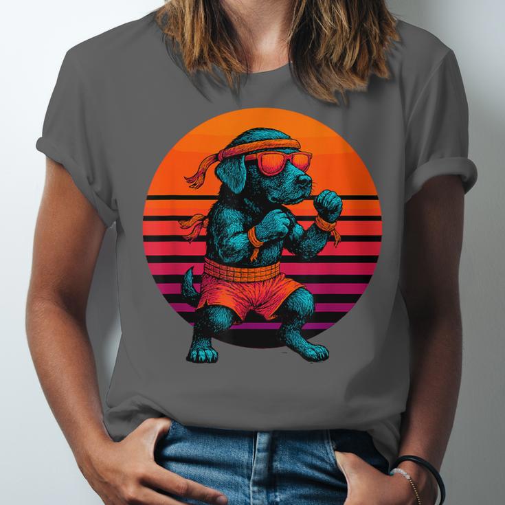 Retro Dog With Gloves Muay Thai Fighter Unisex Jersey T-Shirt Retro Dog With Gloves Muay Thai Fighter Unisex Jersey T-Shirt