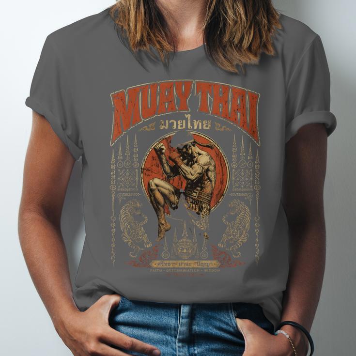 Retro Nak Muay Muay Thai Fighter Thai Boxing Gym Unisex Jersey T-Shirt