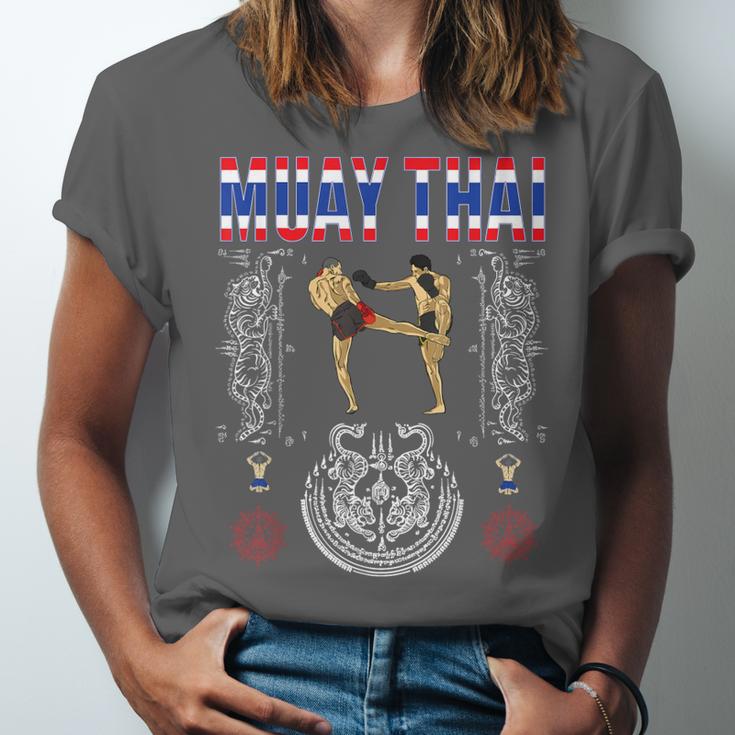 Sawadee Thai Traditional Sak Yant Thai Twin Tiger Muay Thai Unisex Jersey T-Shirt Sawadee Thai Traditional Sak Yant Thai Twin Tiger Muay Thai Unisex Jersey T-Shirt