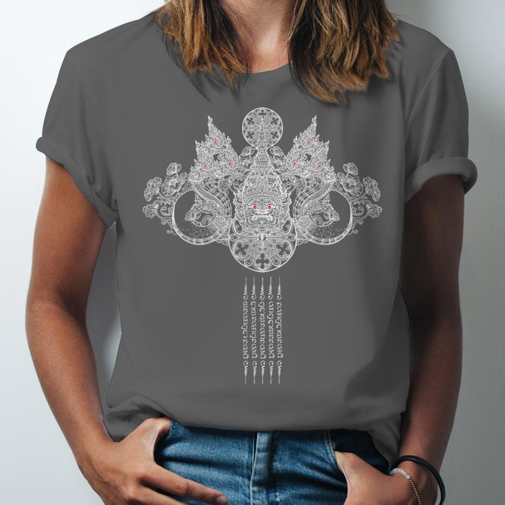 Thai Sak Yant Tattoo Muay Thai Art Unisex Jersey T-Shirt Thai Sak Yant Tattoo Muay Thai Art Unisex Jersey T-Shirt