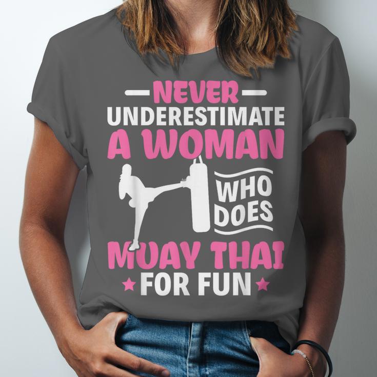 Never Underestimate A Woman Thai Boxing Muay Thai Fighter Unisex Jersey T-Shirt Never Underestimate A Woman Thai Boxing Muay Thai Fighter Unisex Jersey T-Shirt