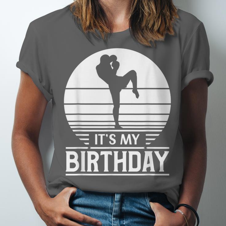Vintage Birthday Shirt Muay Thai Kickboxer Its My Birthday Unisex Jersey T-Shirt
