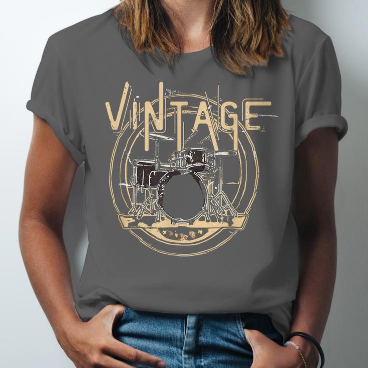 Vintage Drum Kit Unisex Jersey T-Shirt