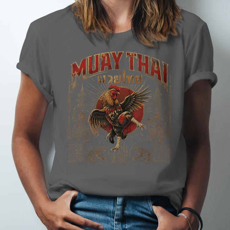 Vintage Muay Thai Legend Thai Boxing Fighter Art Chicken Unisex Jersey T-Shirt