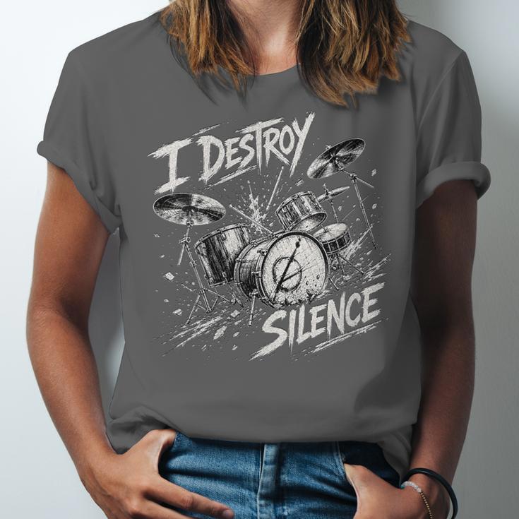 Women's Drum Kit I Destroy Silence Art Unisex Jersey T-Shirt Women's Drum Kit I Destroy Silence Art Unisex Jersey T-Shirt