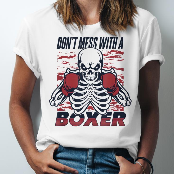 Don't Mess With A Boxer Kickboxer Fan Muay Thai Boxing Unisex Jersey T-Shirt