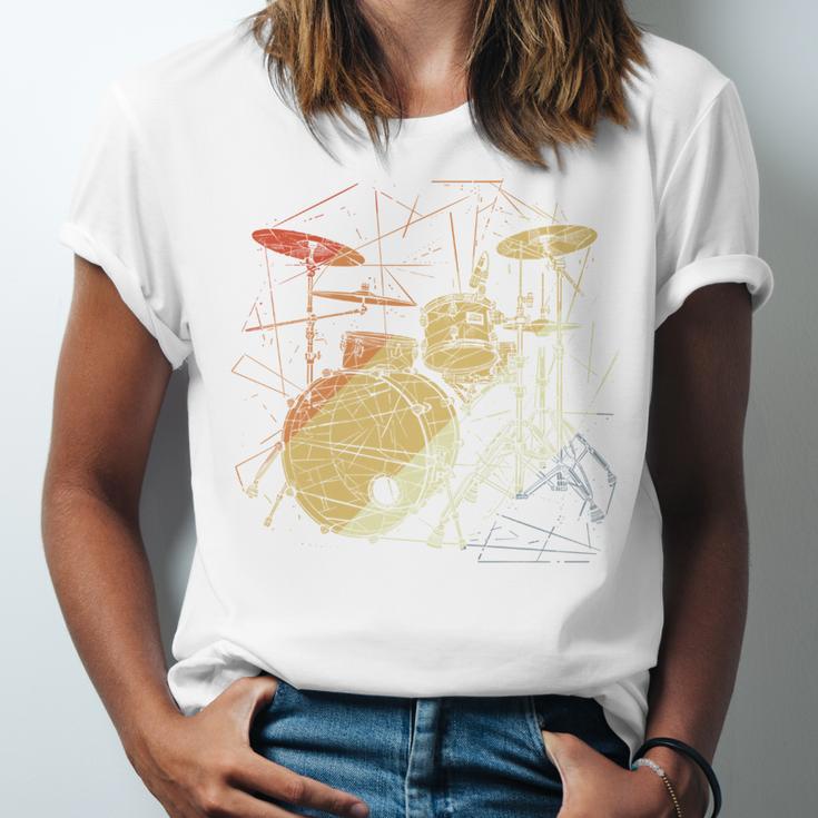 Drum Kit Retrowave Drums Unisex Jersey T-Shirt Drum Kit Retrowave Drums Unisex Jersey T-Shirt