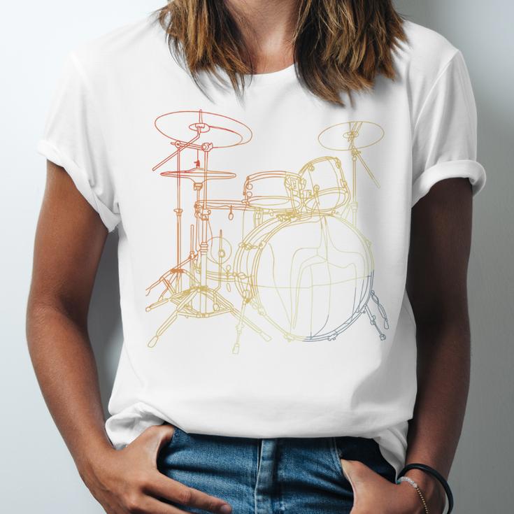 Drum Kit Vintage Look Music Concert Sweatshirt Unisex Jersey T-Shirt Drum Kit Vintage Look Music Concert Sweatshirt Unisex Jersey T-Shirt