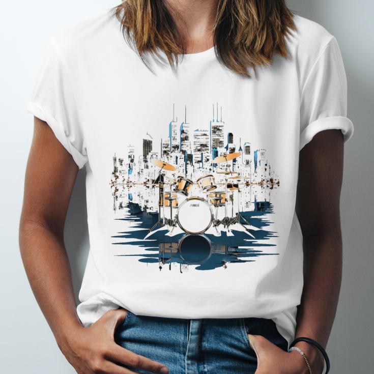 Drumset Drum Kit Music Drummer Drumming Unisex Jersey T-Shirt Drumset Drum Kit Music Drummer Drumming Unisex Jersey T-Shirt