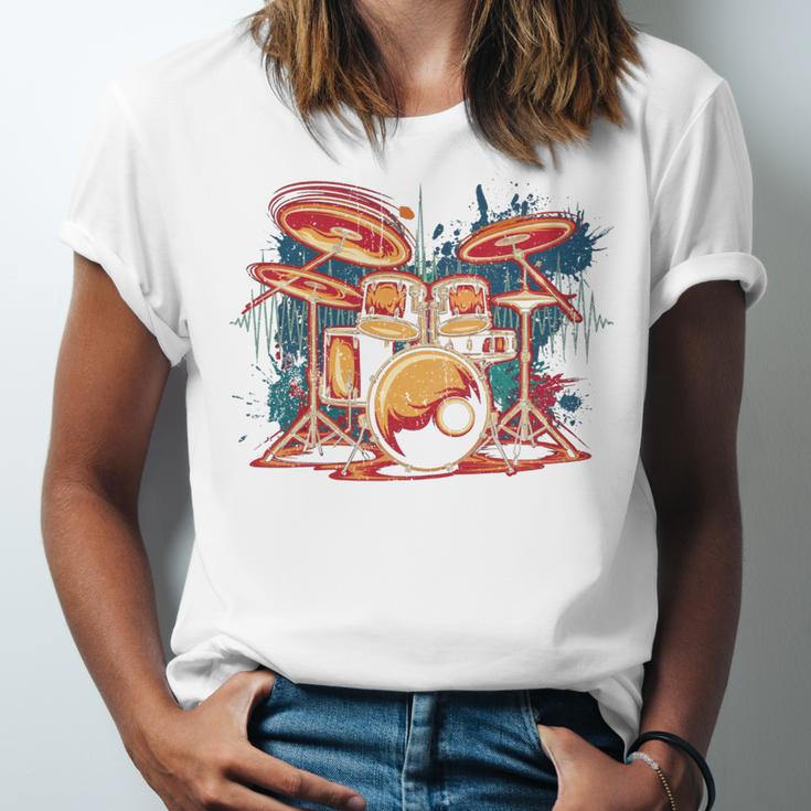 Dynamic Drum Kit For Drummers And Rock Music Lovers Sweatshirt Unisex Jersey T-Shirt Dynamic Drum Kit For Drummers And Rock Music Lovers Sweatshirt Unisex Jersey T-Shirt