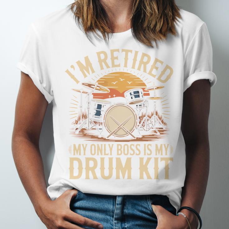 I'm Retired My Only Boss Is My Drum Kit Drums Drummer Unisex Jersey T-Shirt I'm Retired My Only Boss Is My Drum Kit Drums Drummer Unisex Jersey T-Shirt