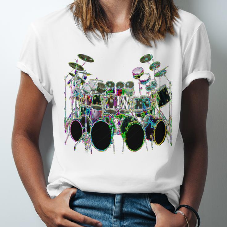 Large Drum Kit With Many Drums Unisex Jersey T-Shirt Large Drum Kit With Many Drums Unisex Jersey T-Shirt