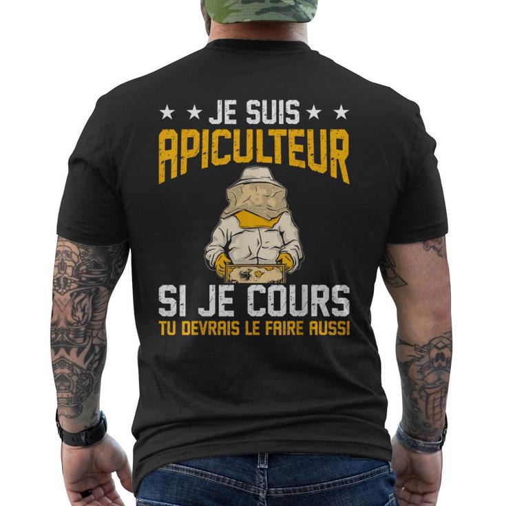 Abeille Je Cours Tu Devrais Le Faire Aussi Drôle Apiculteur T-shirt imprimé au dos