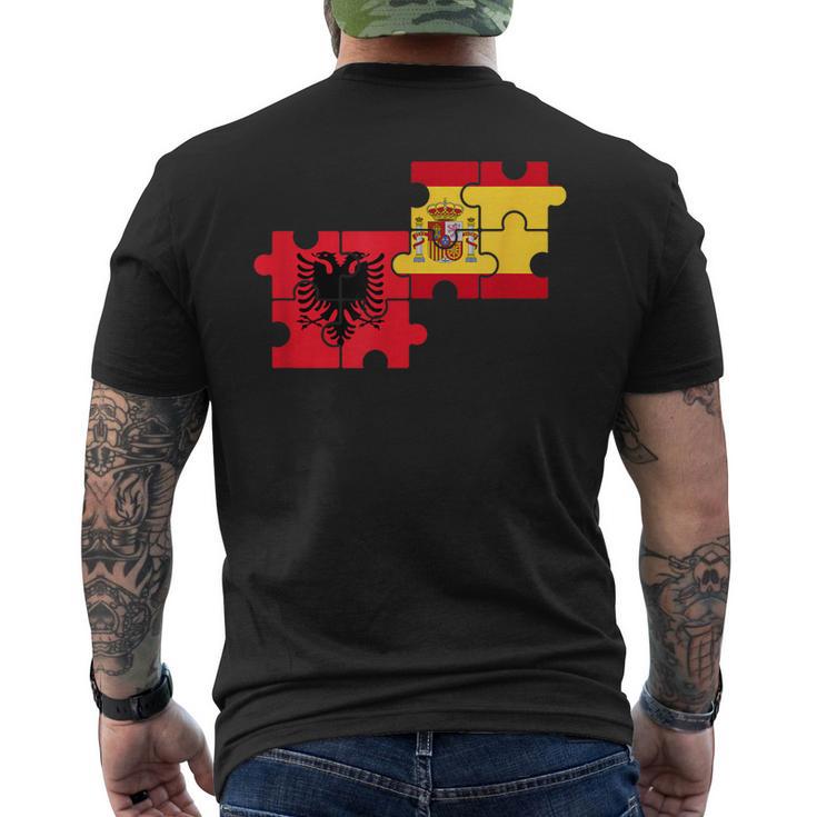 Albania España Bandera Español Albanés Camiseta Hombre Estampado Espalda