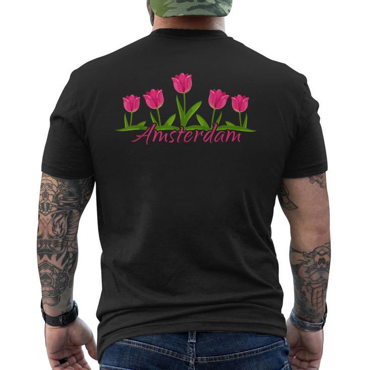 Amsterdam Países Bajos Tulipanes Holandaouvenirintage Camiseta Hombre Estampado Espalda