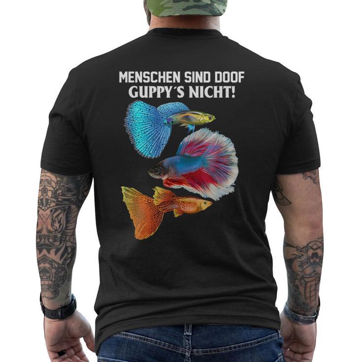 Aquarianer Aquaristik Aquarium Lustigerpruch Guppy T-Shirt mit Rückendruck