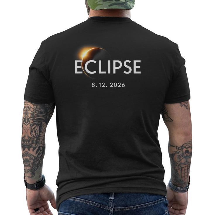 Astronomía Minimalista Eclipse De Alineaciónolar Agosto De 2026 Camiseta Hombre Estampado Espalda