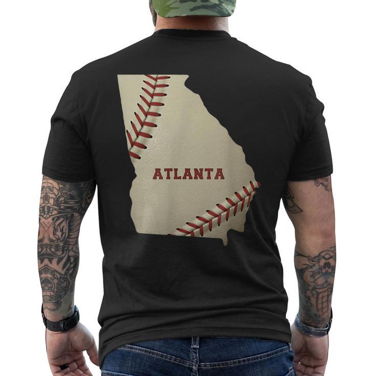 Atlanta Georgia Béisbol Estado Mapaoftbol EeUu Balonista Camiseta Hombre Estampado Espalda