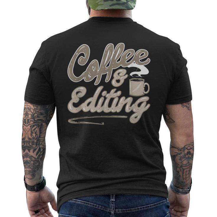 Café Y Edición Fotógrafo Divertido Y Cineasta Camiseta Hombre Estampado Espalda