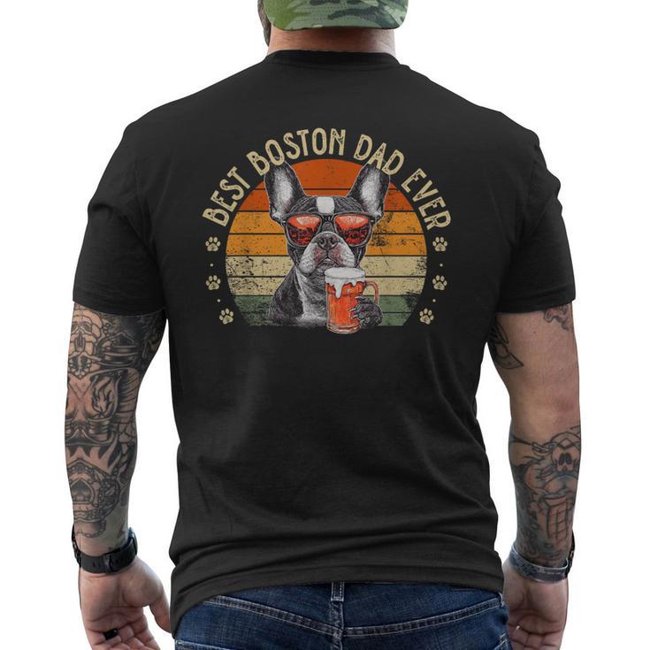Cane Da Uomo Boston Terrier Dad Dog Divertente Festa Del Papà Cane T-shirt da uomo con stampa posteriore