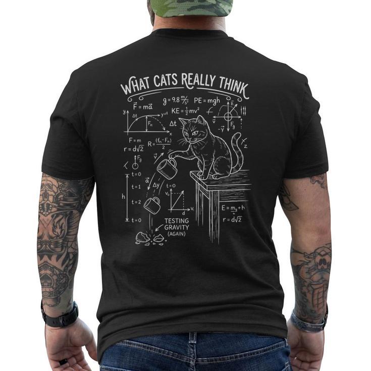 Ce Que Les Chats Pensentraiment D'un Chat Drôle Etarcastique Encience Et En Physique T-shirt imprimé au dos