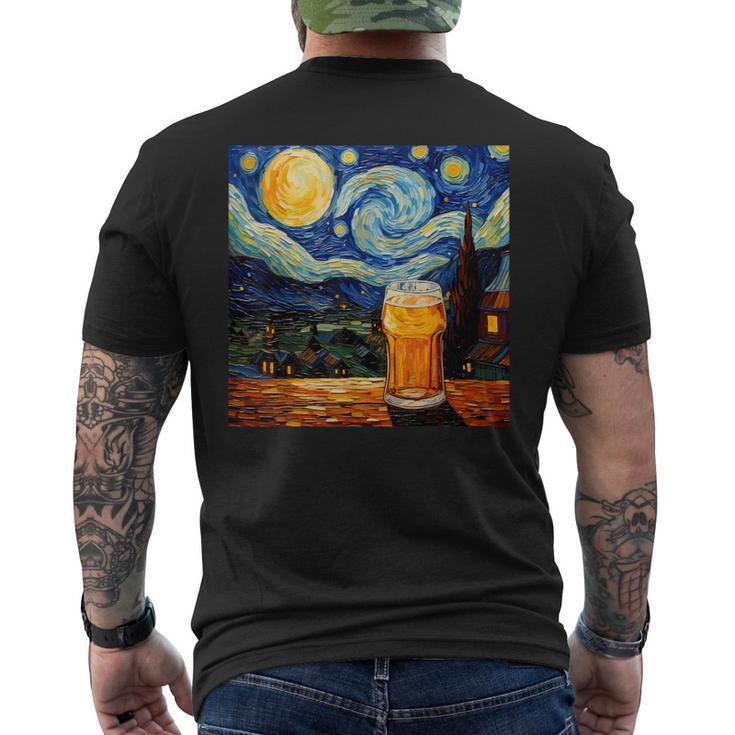 Cerveza De Noche Estrelladaurrealista Camiseta Hombre Estampado Espalda