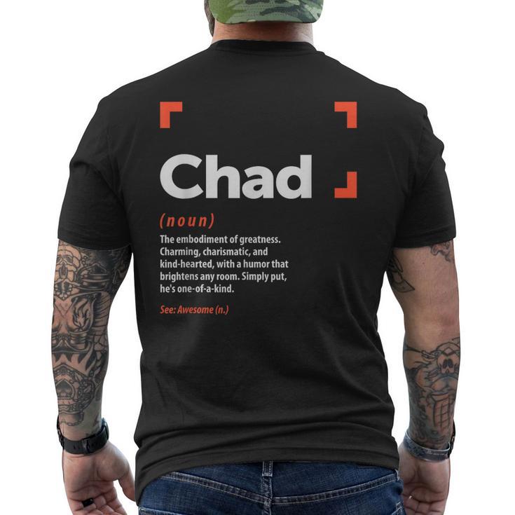 Chad Definición Nombre Personalizado Chad Camiseta Hombre Estampado Espalda